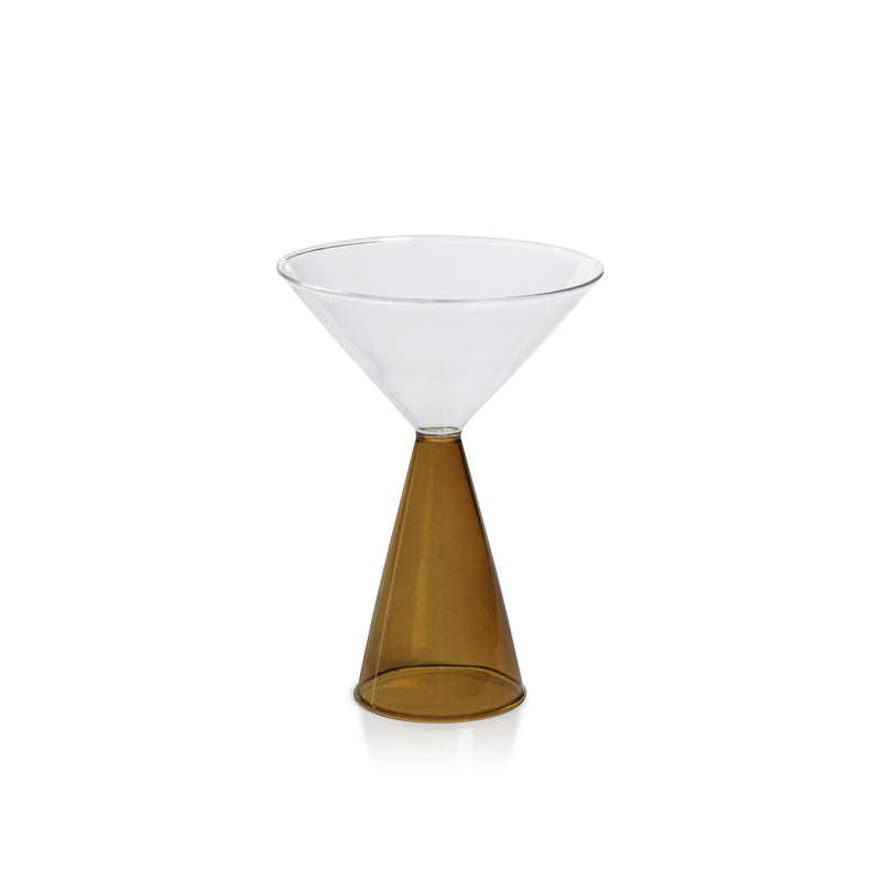 Zodax Viterbo Martini Glasses, Amber, Set of 4