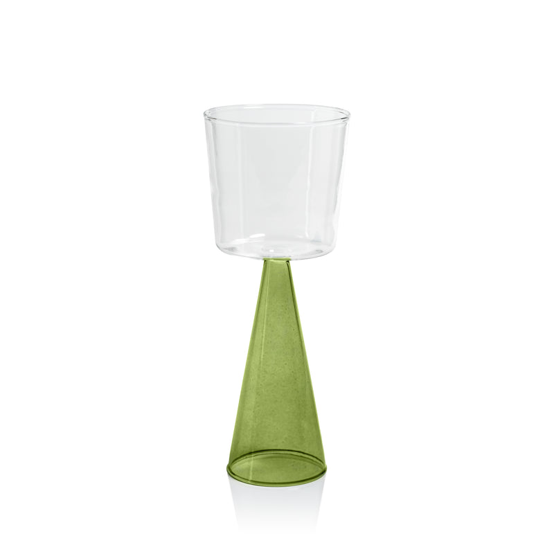 Zodax Viterbo Wine Red Wine Glasses, Green, Set of 4