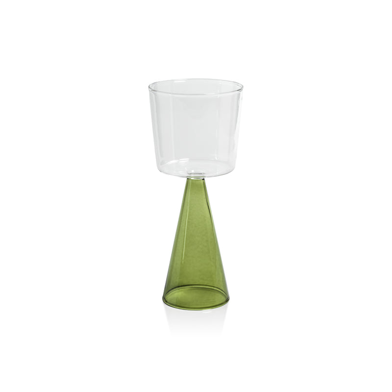 Zodax Viterbo Wine White Wine Glasses, Green, Set of 4