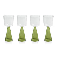 Zodax Viterbo Wine White Wine Glasses, Green, Set of 4