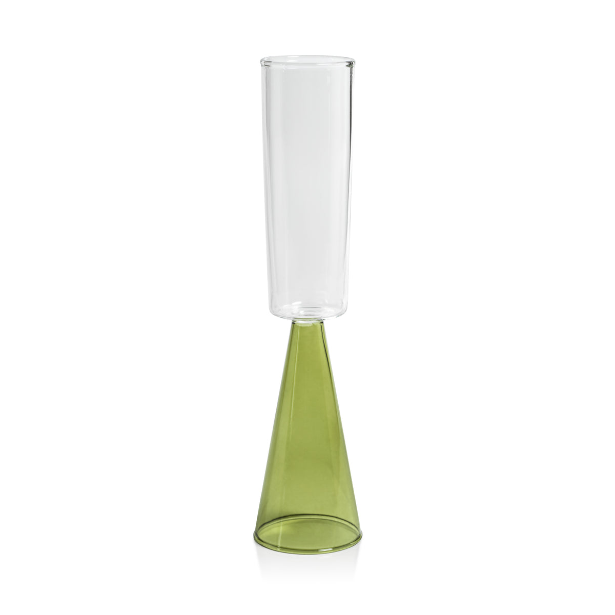 Zodax Viterbo Champagne Flutes, Green, Set of 4