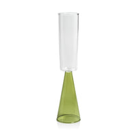 Zodax Viterbo Champagne Flutes, Green, Set of 4