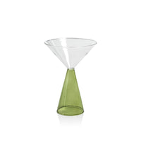 Zodax Viterbo Martini Glasses, Green, Set of 4