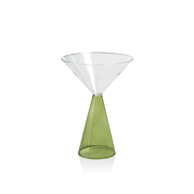 Zodax Viterbo Martini Glasses, Green, Set of 4