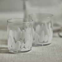 Zodax Pacos White Spot Tumbler Glasses, Set of 4