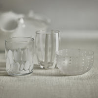 Zodax Pacos White Spot Tumbler Glasses, Set of 4