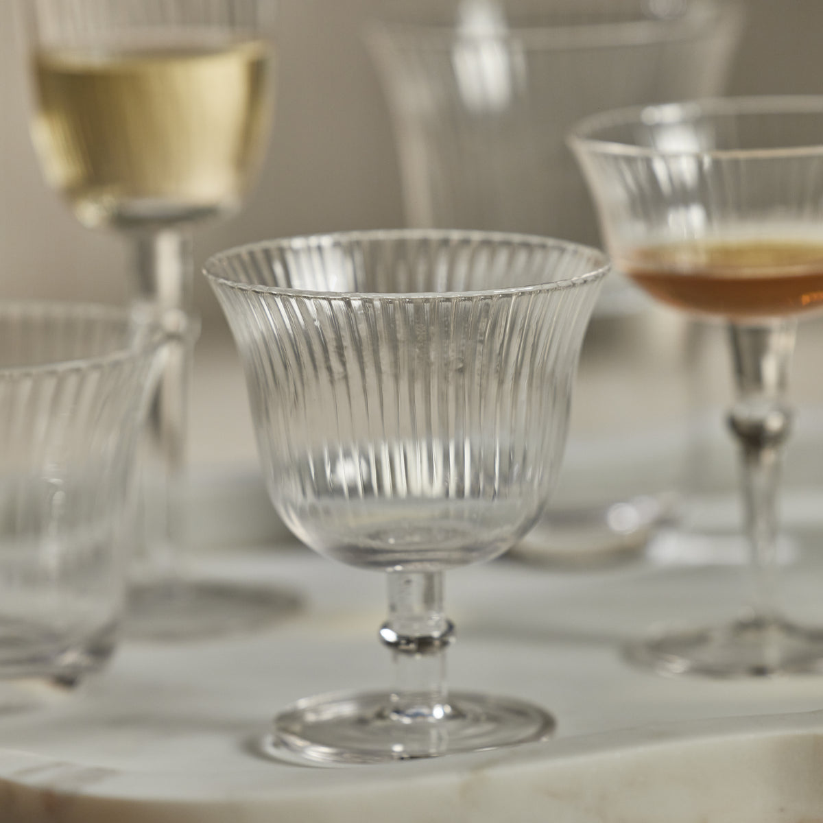Zodax Kenley Clear Optic Cocktail / Desert Glasses, Set of 4
