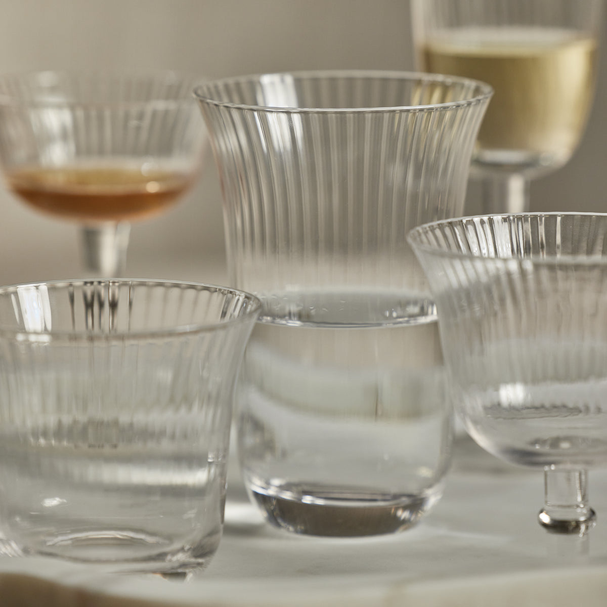 Zodax Kenley Clear Optic Cocktail / Desert Glasses, Set of 4