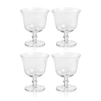 Zodax Kenley Clear Optic Cocktail / Desert Glasses, Set of 4