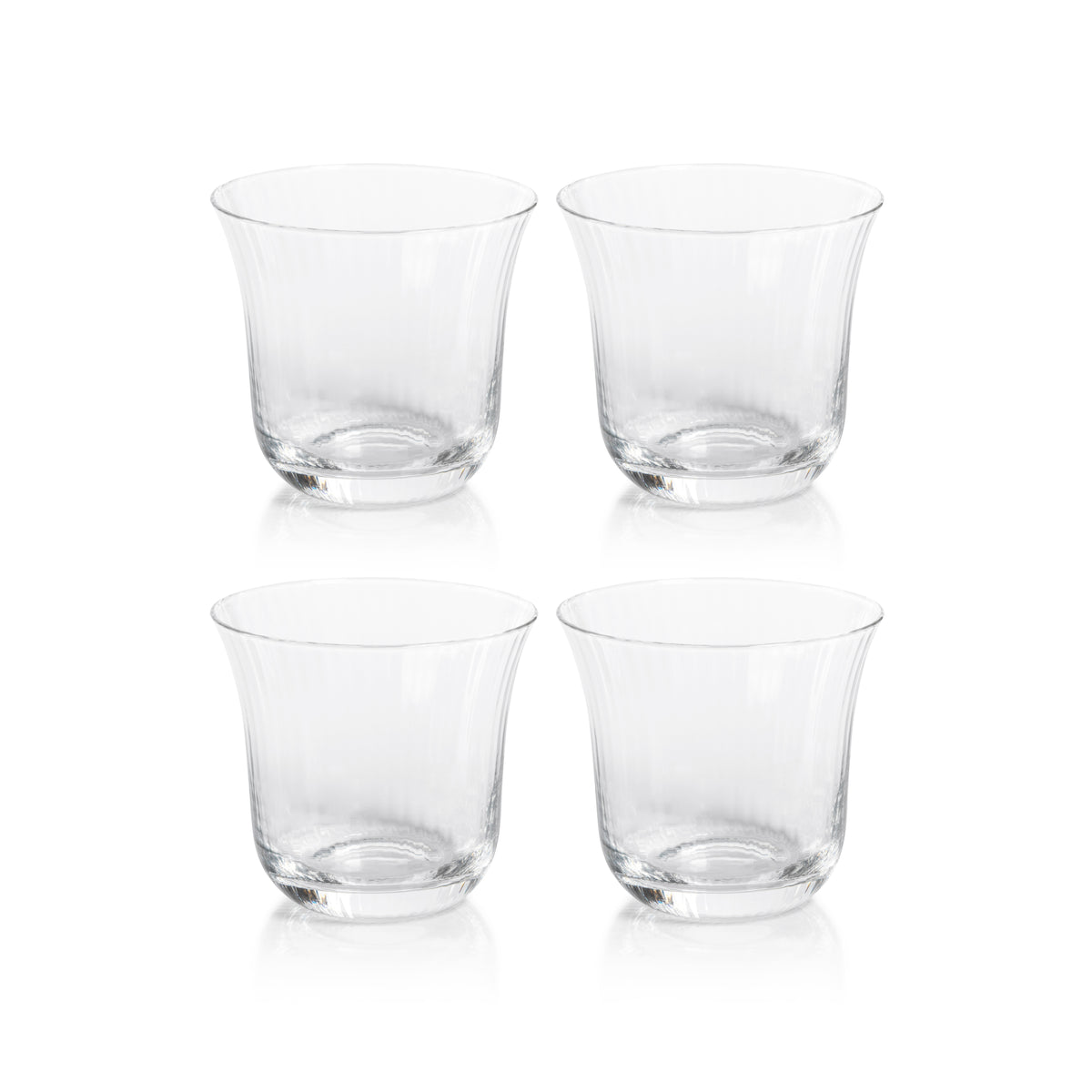 Zodax Kenley Clear Optic Tumbler Glasses, Set of 4