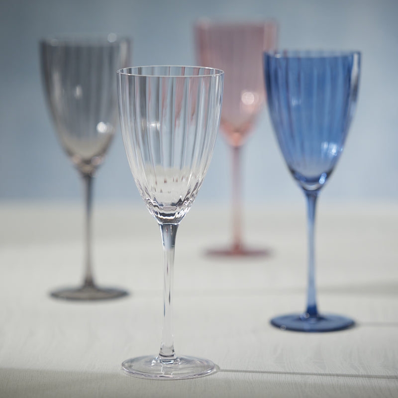 Zodax Malden Optic White Wine Glasses, Clear, Set of 4