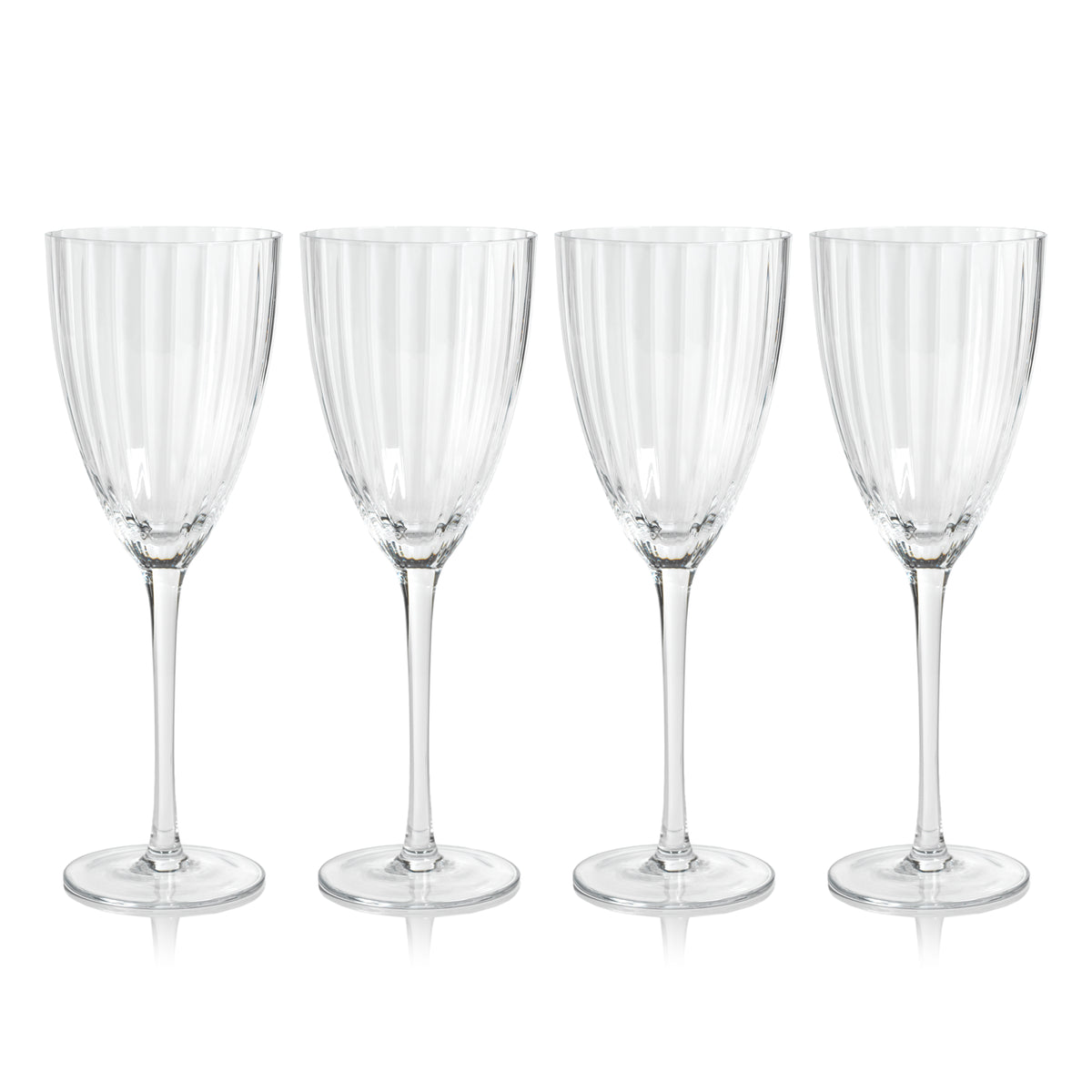 Zodax Malden Optic White Wine Glasses, Clear, Set of 4