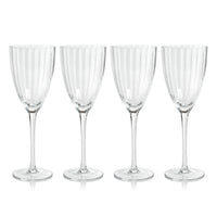 Zodax Malden Optic White Wine Glasses, Clear, Set of 4