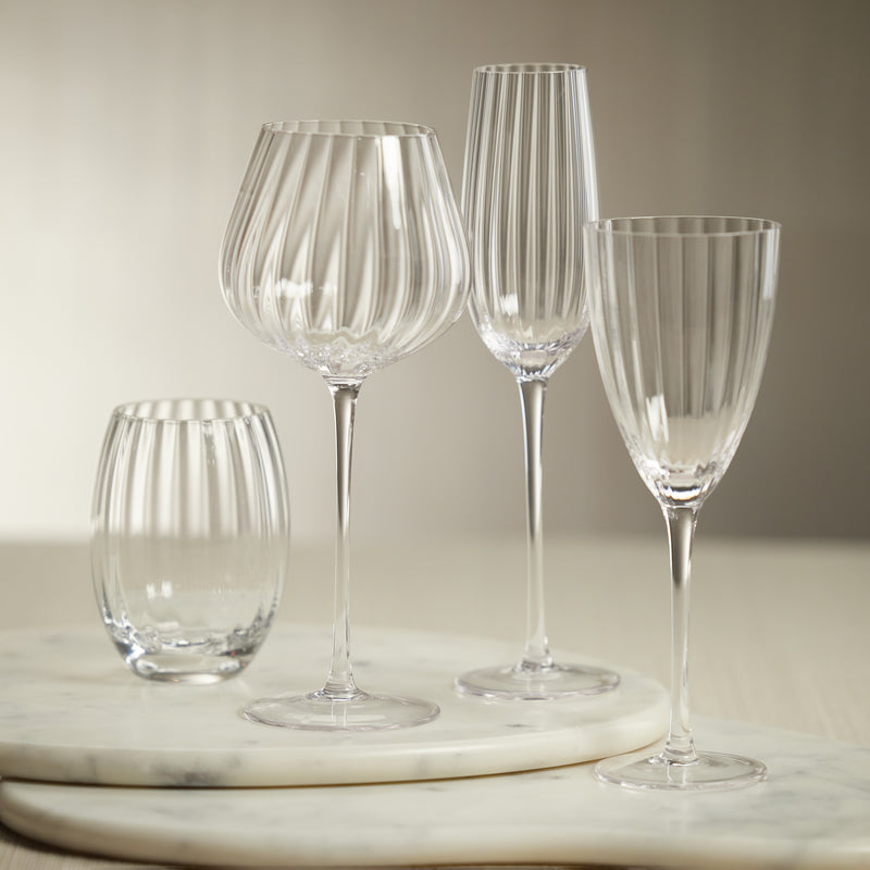 Zodax Malden Optic Red Wine Glasses, Clear, Set of 4