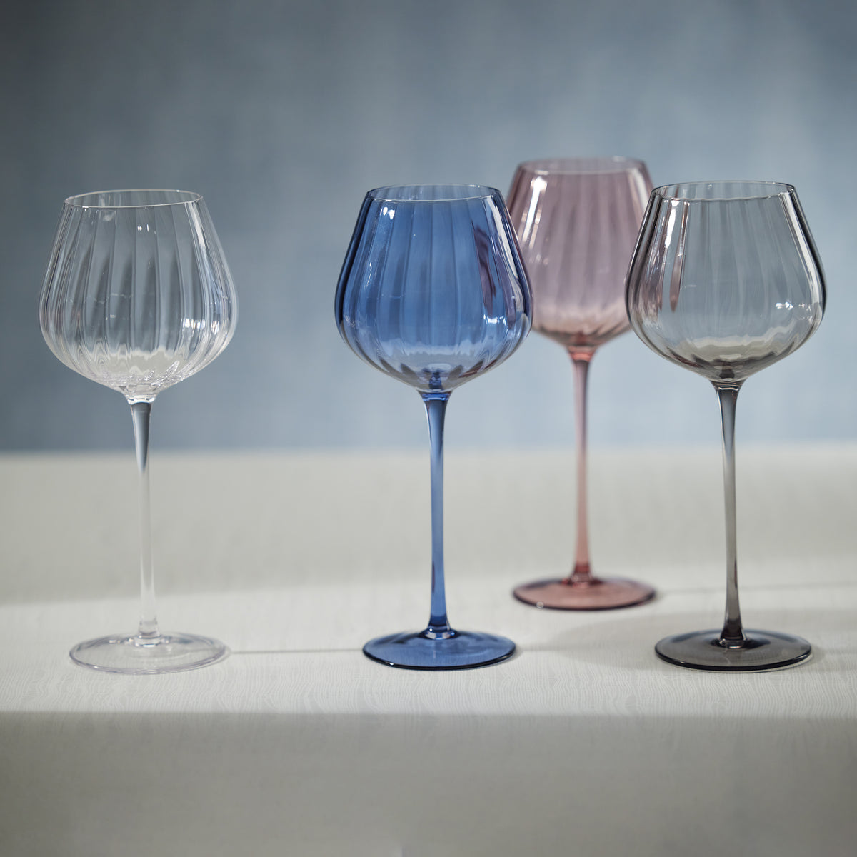 Zodax Malden Optic Red Wine Glasses, Clear, Set of 4