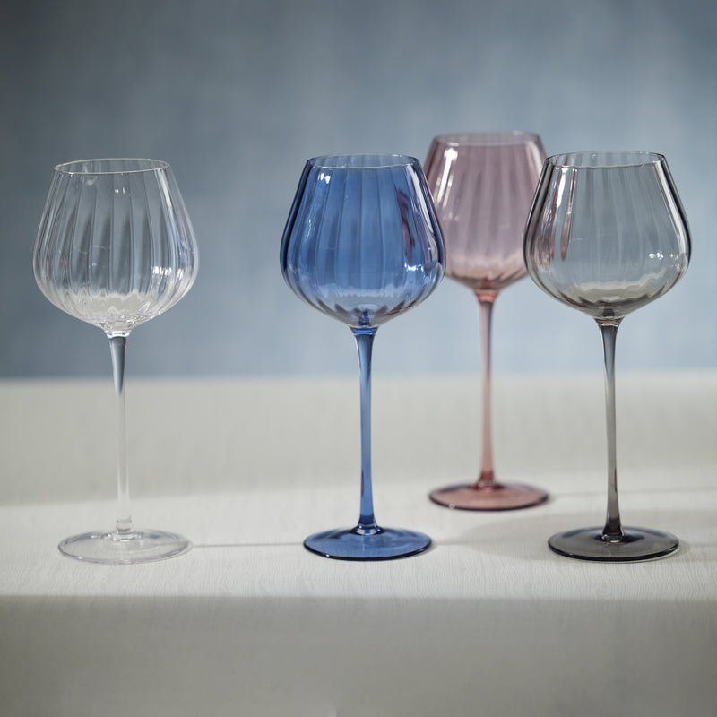 Zodax Malden Optic Red Wine Glasses, Clear, Set of 4