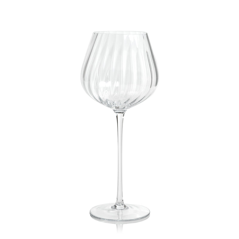 Zodax Malden Optic Red Wine Glasses, Clear, Set of 4