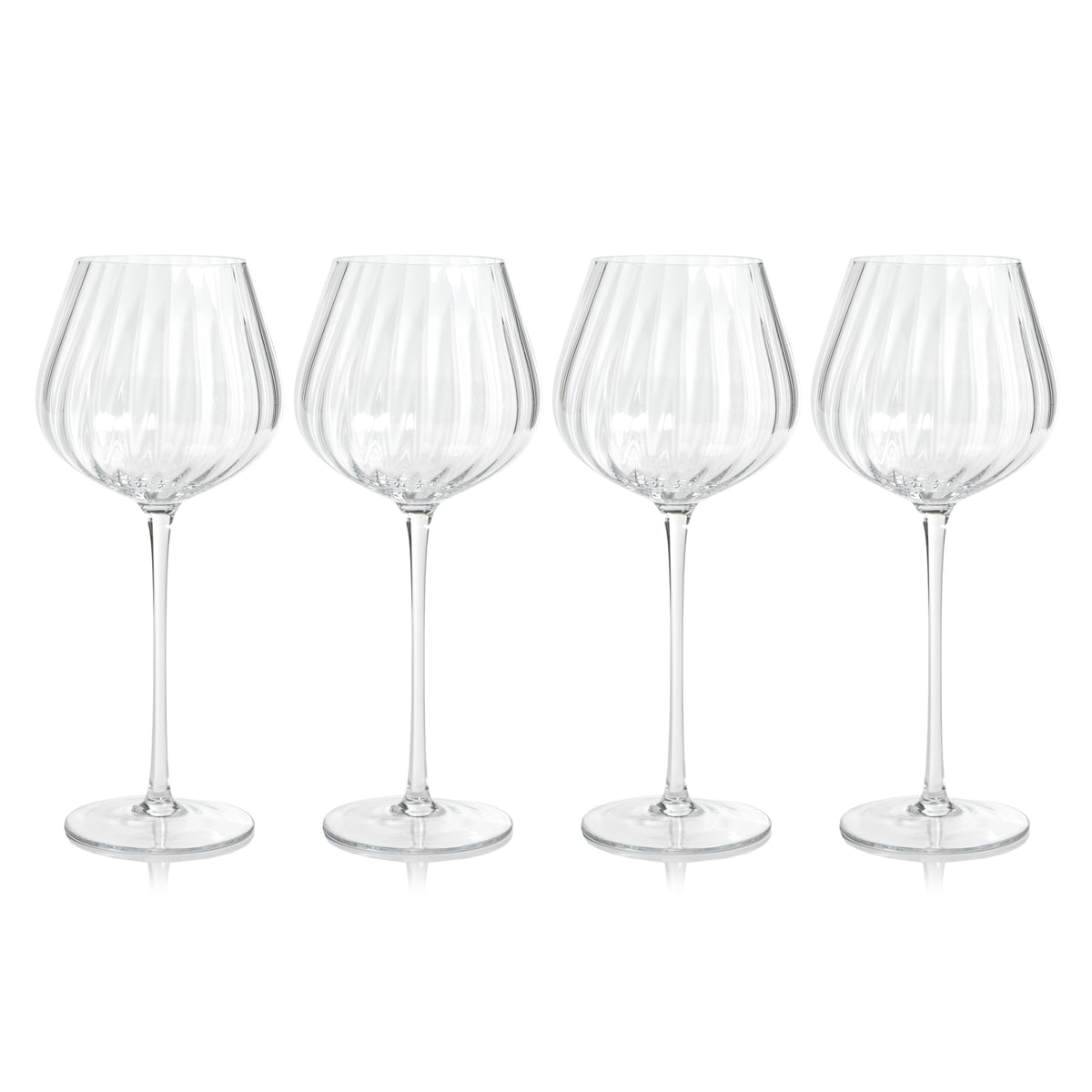 Zodax Malden Optic Red Wine Glasses, Clear, Set of 4