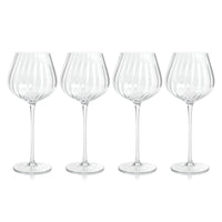 Zodax Malden Optic Red Wine Glasses, Clear, Set of 4