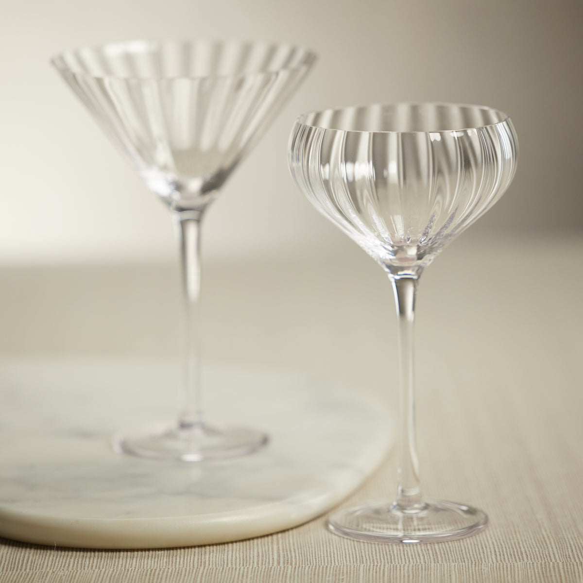 Zodax Malden Optic Cocktail Glasses, Clear, Set of 4