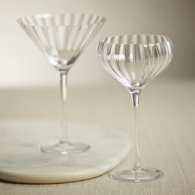Zodax Malden Optic Cocktail Glasses, Clear, Set of 4