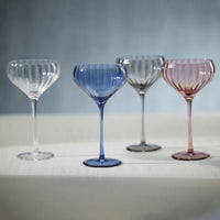Zodax Malden Optic Cocktail Glasses, Clear, Set of 4