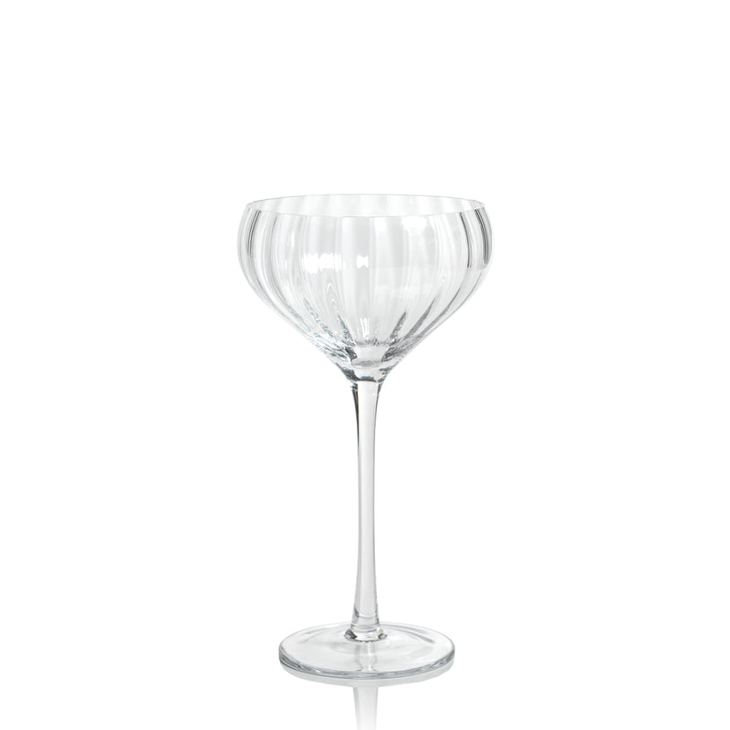 Zodax Malden Optic Cocktail Glasses, Clear, Set of 4