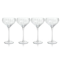 Zodax Malden Optic Cocktail Glasses, Clear, Set of 4