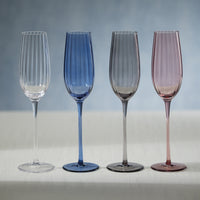 Zodax Malden Optic Champagne Flutes, Clear, Set of 4