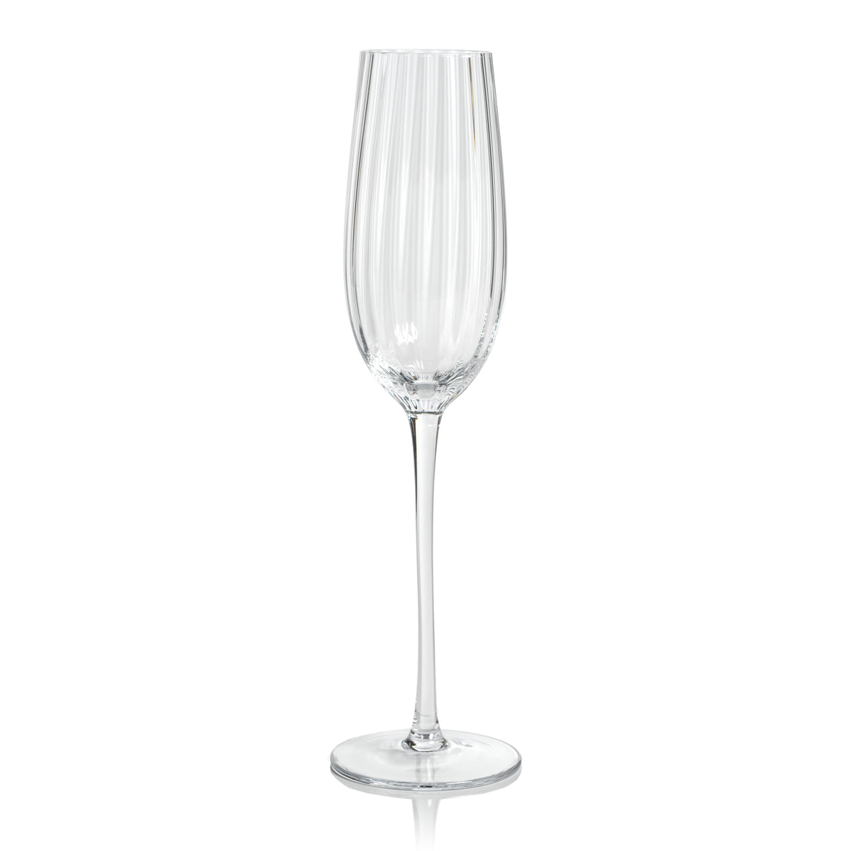 Zodax Malden Optic Champagne Flutes, Clear, Set of 4