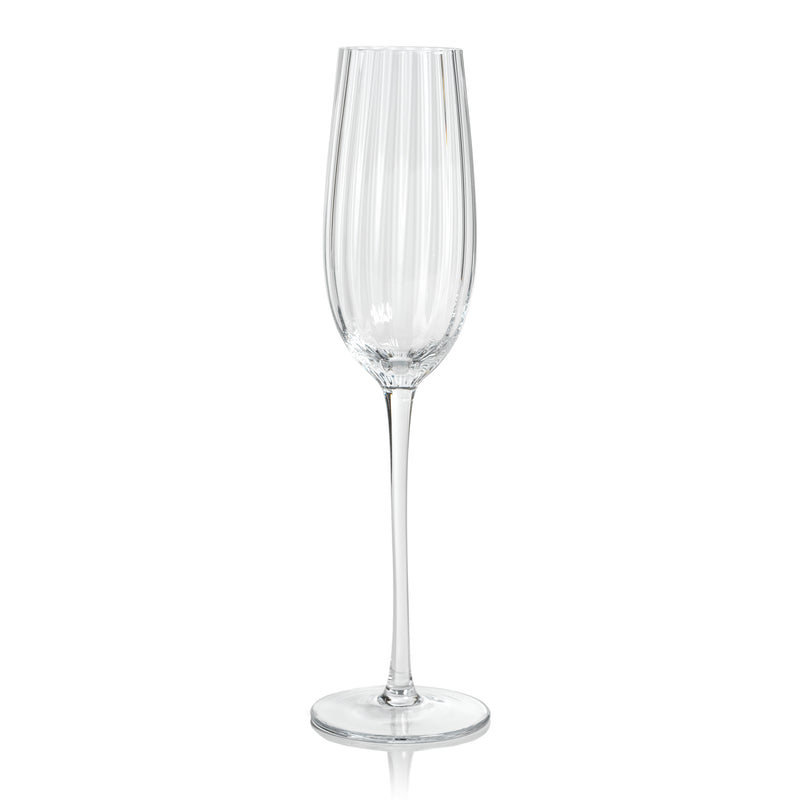 Zodax Malden Optic Champagne Flutes, Clear, Set of 4