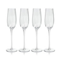 Zodax Malden Optic Champagne Flutes, Clear, Set of 4