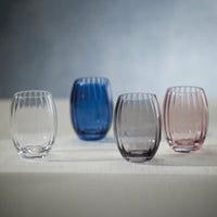 Zodax Malden Optic Stemless All-Purpose Glasses, Clear, Set of 4