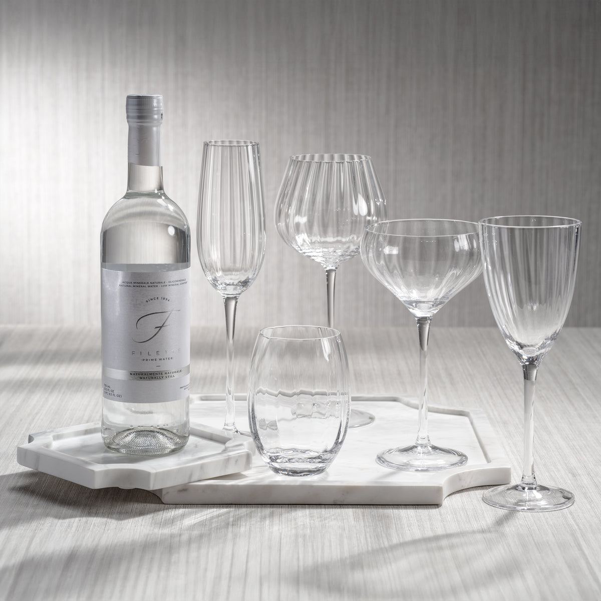Zodax Malden Optic Stemless All-Purpose Glasses, Clear, Set of 4