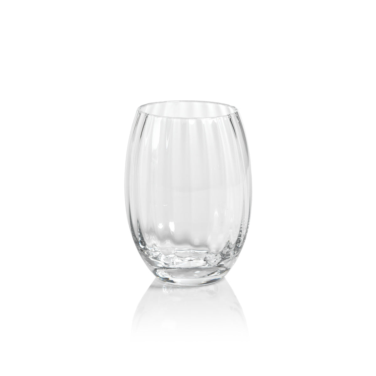 Zodax Malden Optic Stemless All-Purpose Glasses, Clear, Set of 4