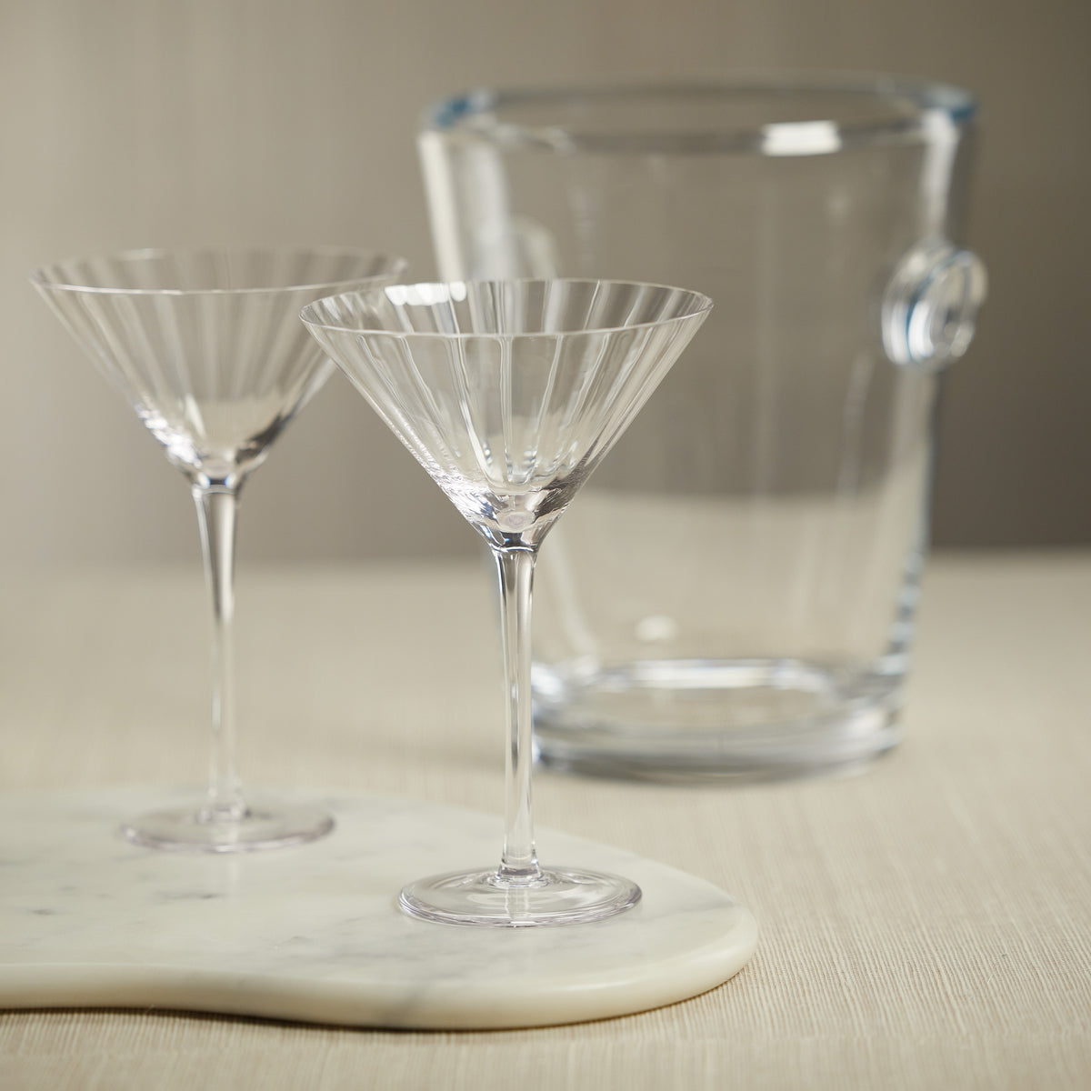 Zodax Malden Optic Martini Glasses, Clear, Set of 4