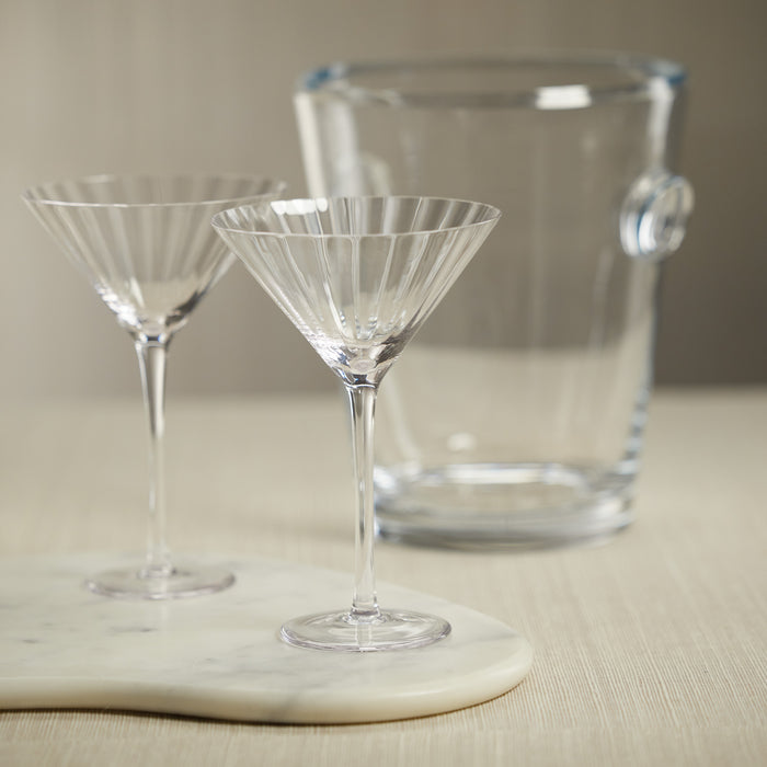 Zodax Malden Optic Martini Glasses, Clear, Set of 4