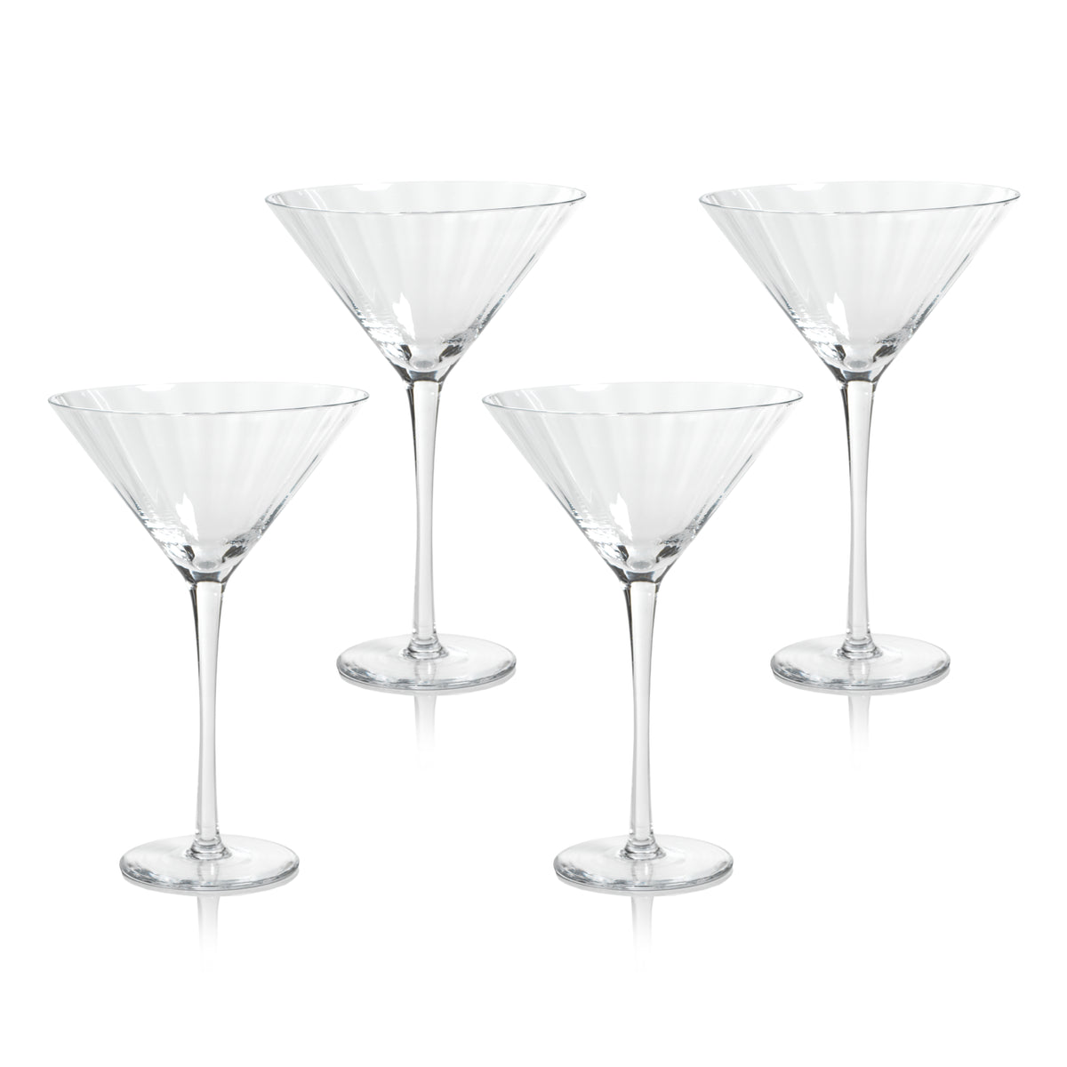 Zodax Malden Optic Martini Glasses, Clear, Set of 4
