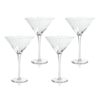 Zodax Malden Optic Martini Glasses, Clear, Set of 4
