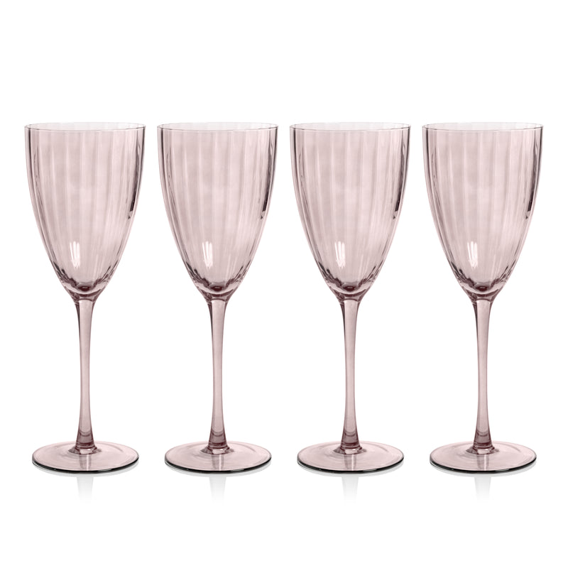 Zodax Malden Optic White Wine Glasses, Wine, Set of 4
