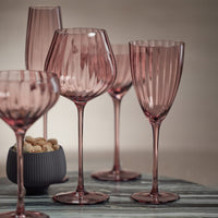 Zodax Malden Optic Red Wine Glasses, Wine, Set of 4