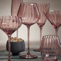Zodax Malden Optic Red Wine Glasses, Wine, Set of 4