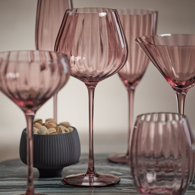 Zodax Malden Optic Red Wine Glasses, Wine, Set of 4