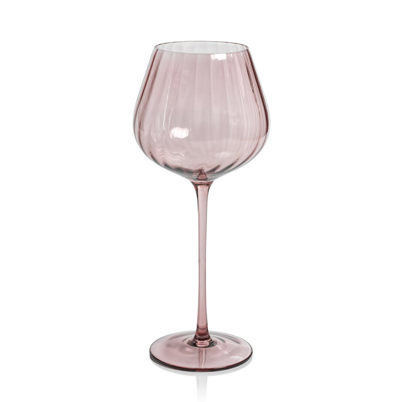 Zodax Malden Optic Red Wine Glasses, Wine, Set of 4