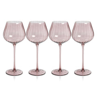 Zodax Malden Optic Red Wine Glasses, Wine, Set of 4