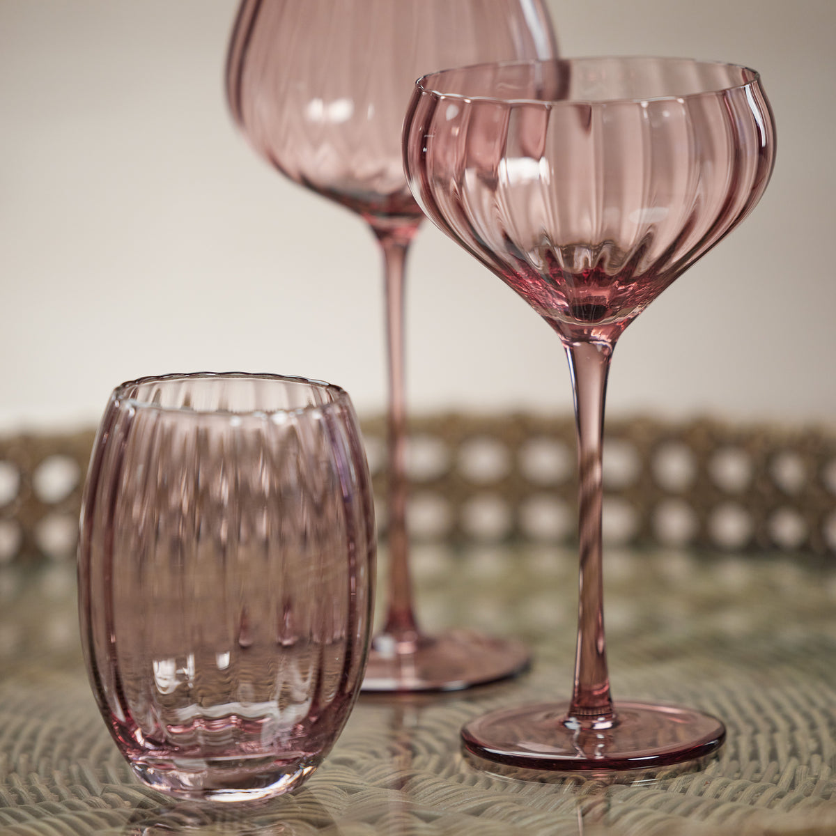 Zodax Malden Optic Cocktail Glasses, Wine, Set of 4