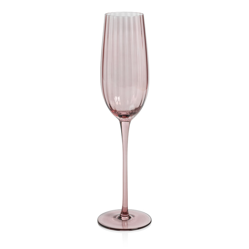 Zodax Malden Optic Champagne Flutes, Wine, Set of 4