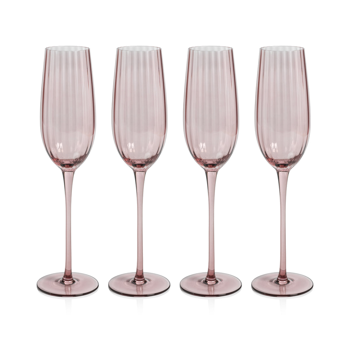 Zodax Malden Optic Champagne Flutes, Wine, Set of 4
