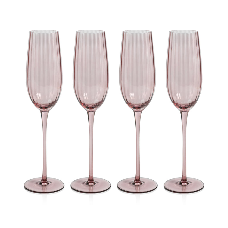 Zodax Malden Optic Champagne Flutes, Wine, Set of 4