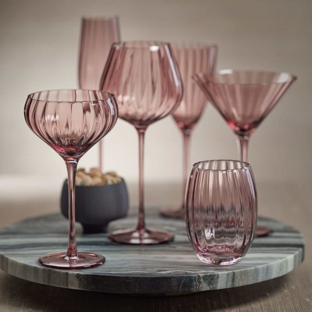Zodax Malden Optic Stemless All-Purpose Glasses, Wine, Set of 4